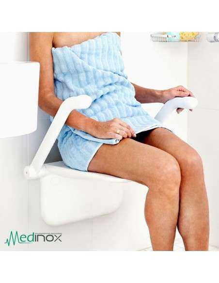 Asiento ducha abatible con reposabrazos