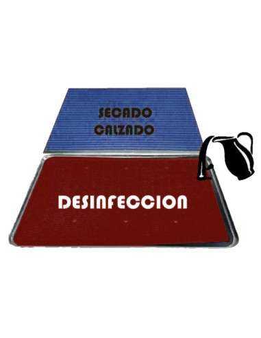 Conjunto alfombra de desinfeccion sanitaria + felpudo secado