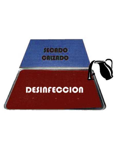 Conjunto alfombra de desinfeccion sanitaria + felpudo secado