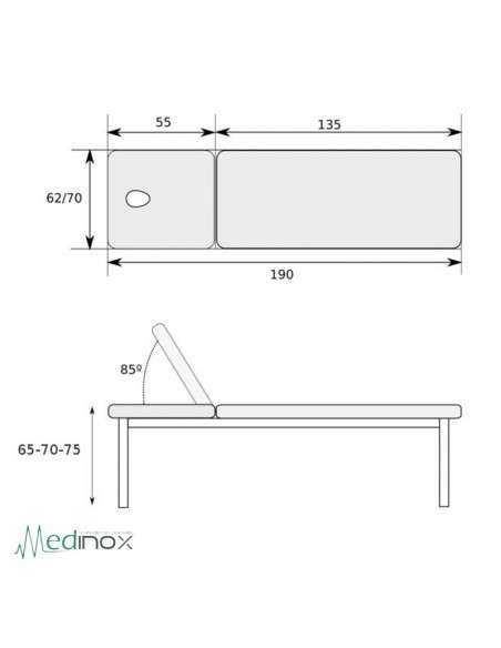 Camilla respaldo elevable fija MSCD-F2