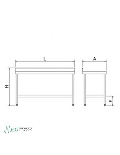 Mesa Acero Inoxidable con balda inferior FS070602 2