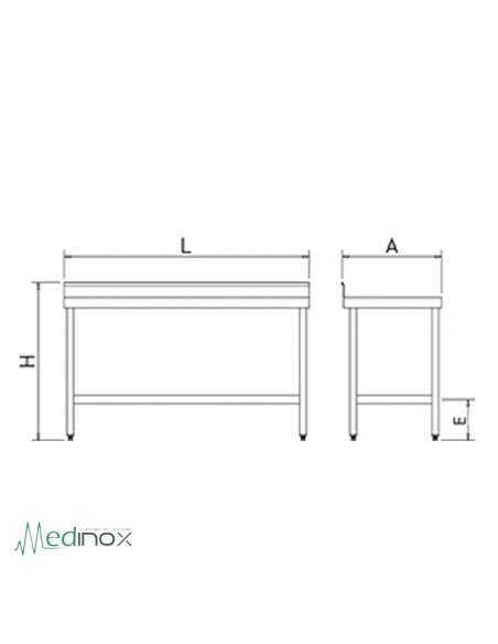 Mesa Acero Inoxidable con balda inferior FS070602