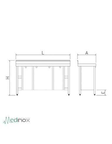 Mesa con Puertas Correderas INOX FS073802 Mesa con Puertas Correderas INOX FS073802