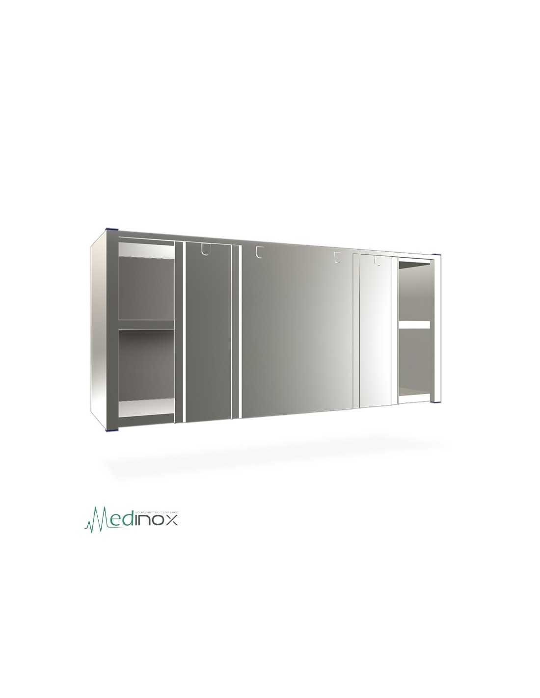 Armarios de pared INOX FS080806 con puertas correderas estante central