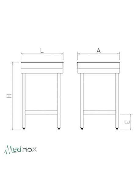 Mesa de esquina en inox FS074802