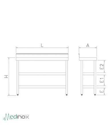 Mesa de hospital INOX FS074408 Mesa de hospital INOX FS074408