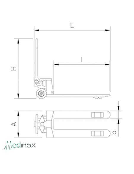 Transpaleta Acero Inoxidable FS480228